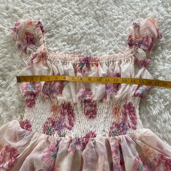 NWT Cider Women's Layered Off Shoulder Mini Dress Pink Size Large - Picture 6 of 6